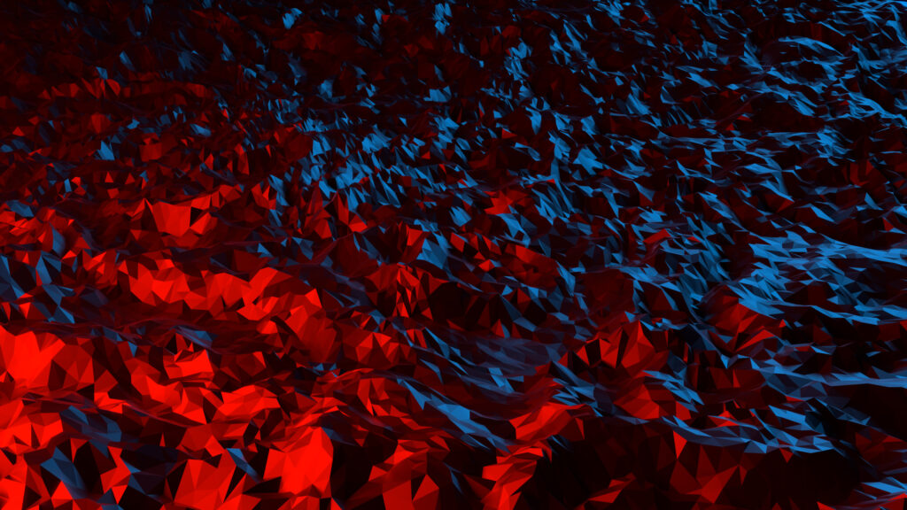Abstract Red and Blue Low Poly Geometric Landscape 4K Wallpaper
