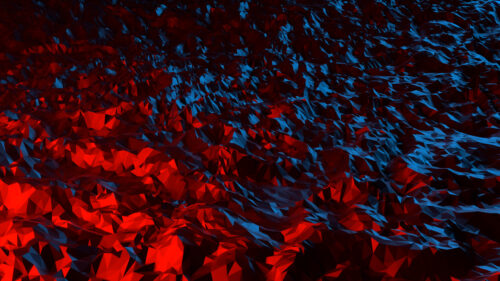 Abstract Red and Blue Low Poly Geometric Landscape 4K Wallpaper