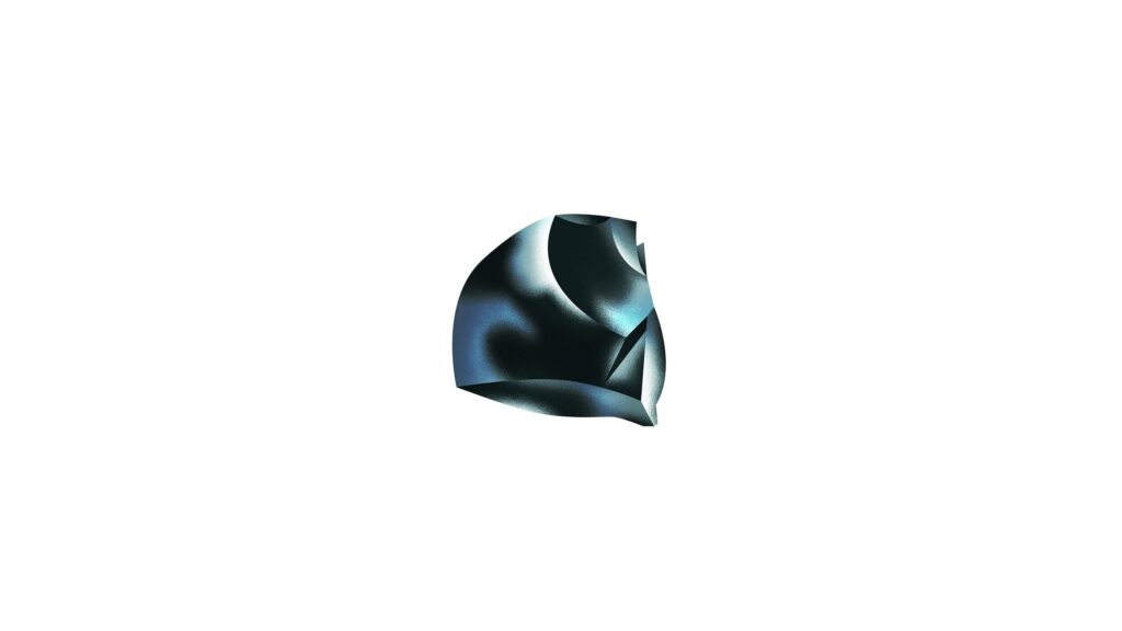 Abstract Glossy Dark Geometric Form Minimalist Desktop Wallpaper