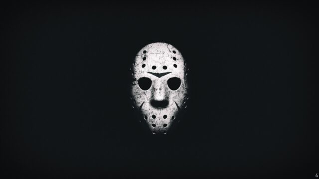 Minimalist Jason Voorhees Friday the 13th Hockey Mask 4K Desktop Wallpaper