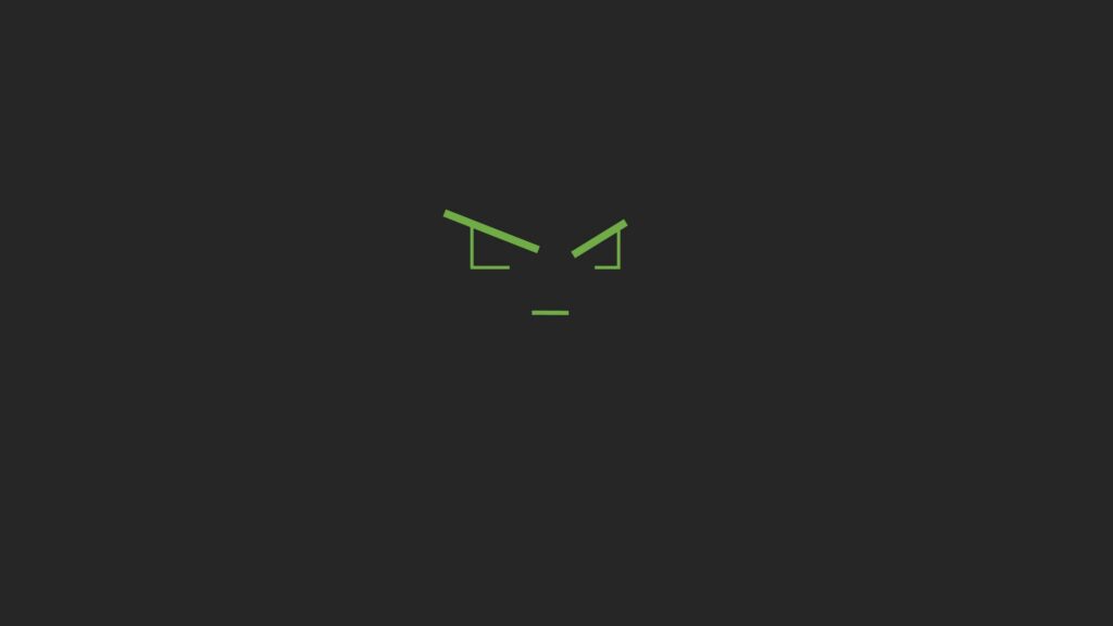 Minimalist Green Cyberpunk Robot Face 4K Desktop Wallpaper