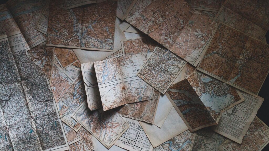 Vintage Cartography and Antique Map Collection Desktop Wallpaper