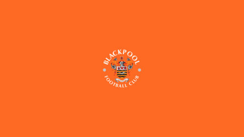 Blackpool Football Club Logo on Vibrant Orange Background Desktop Wallpaper
