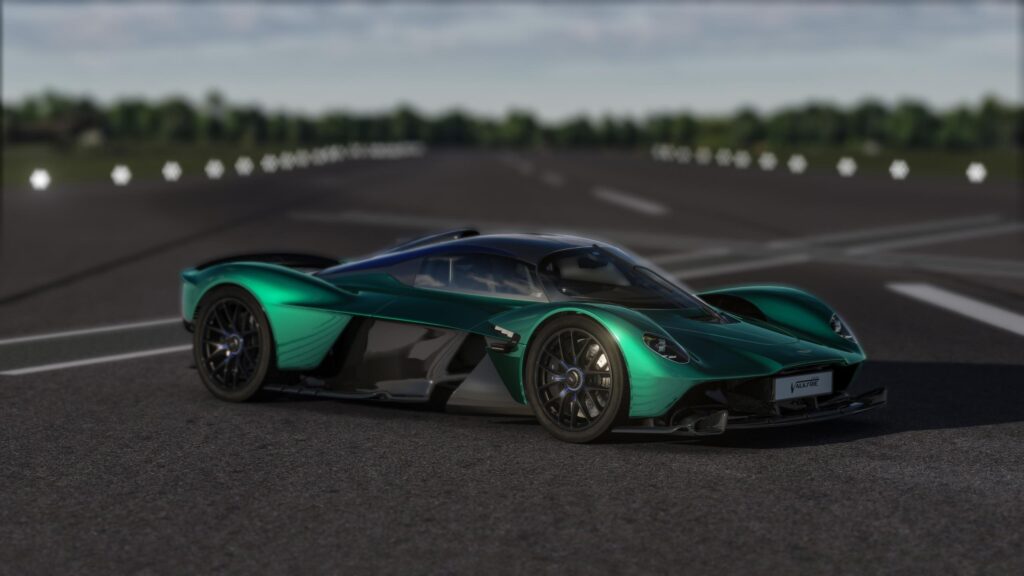 Stunning Emerald Green Aston Martin Valkyrie on Runway 4K Desktop Wallpaper