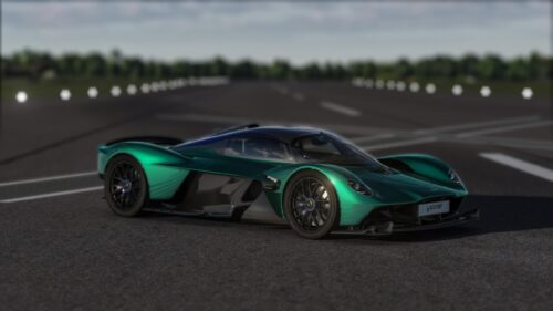 Stunning Emerald Green Aston Martin Valkyrie on Runway 4K Desktop Wallpaper