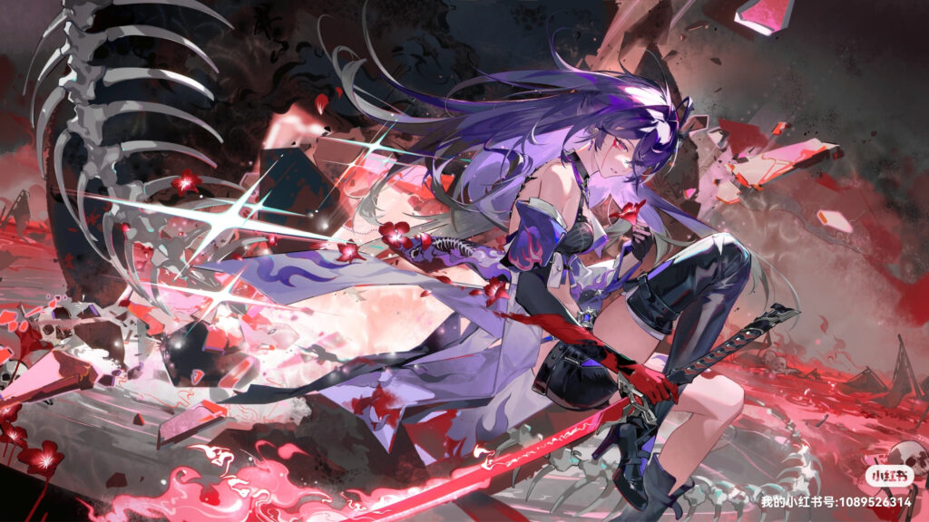 Acheron Honkai Star Rail Anime Warrior Girl Dark Fantasy 4K PC Wallpaper