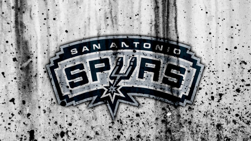San Antonio Spurs Grunge Concrete Texture Logo 4K Desktop Wallpaper