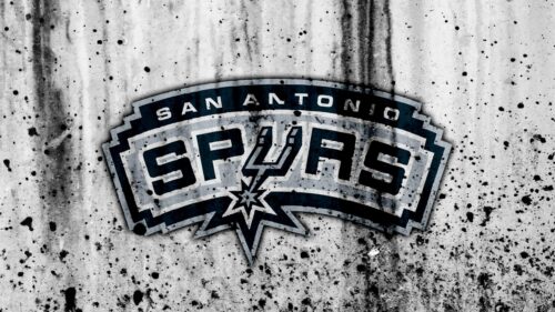 San Antonio Spurs Grunge Concrete Texture Logo 4K Desktop Wallpaper