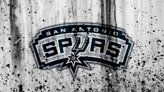 San Antonio Spurs Grunge Concrete Texture Logo 4K Desktop Wallpaper