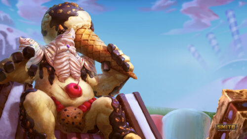 Smite Sweet Tooth Bacchus Fantasy Ice Cream Character 4K Desktop Wallpaper