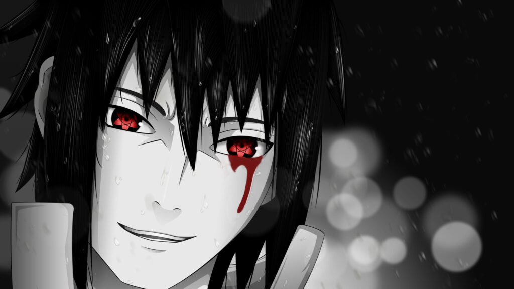 Sasuke Uchiha Mangekyou Sharingan Anime Portrait 4K Desktop Wallpaper