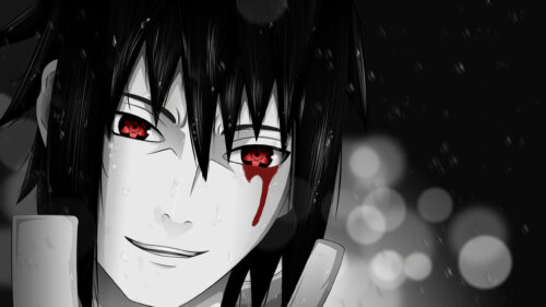 Sasuke Uchiha Mangekyou Sharingan Anime Portrait 4K Desktop Wallpaper