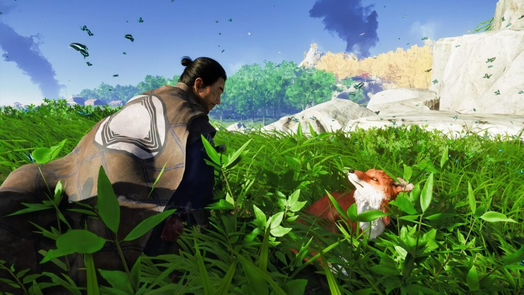 Jin Sakai with Fox in Ghost of Tsushima Landscape PC Wallpaper