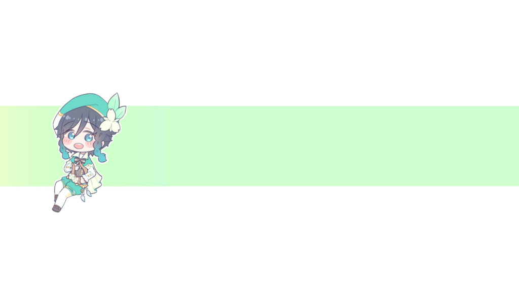 Chibi Venti from Genshin Impact Minimalist Aesthetic Desktop Wallpaper
