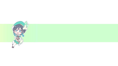 Chibi Venti from Genshin Impact Minimalist Aesthetic Desktop Wallpaper