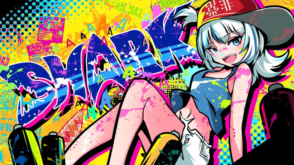 Anime Girl Graffiti Art Vibrant Street Style 4K Desktop Wallpaper