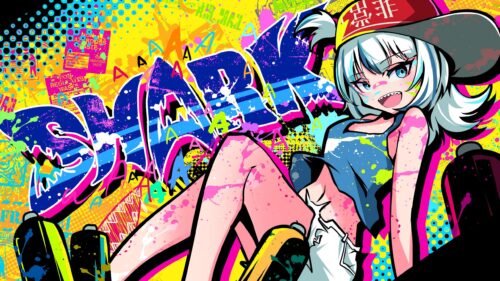 Anime Girl Graffiti Art Vibrant Street Style 4K Desktop Wallpaper