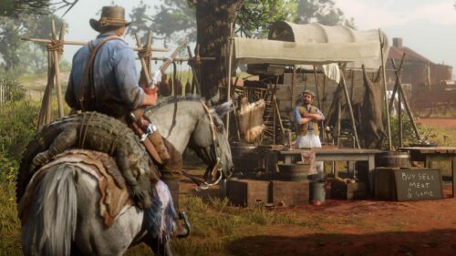Arthur Morgan at the Butcher Shop Red Dead Redemption 2 4K Desktop Wallpaper