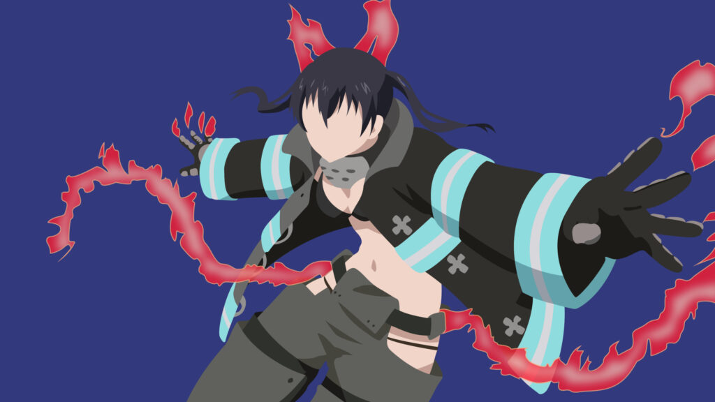 Maki Oze Fire Force Minimalist Art Desktop Wallpaper