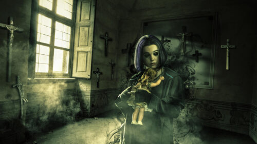 Raven from Teen Titans Dark Gothic Room with Doll 4K Wallpaper
