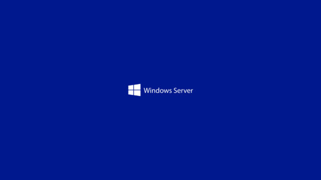 Minimalist Windows Server Official Deep Blue Logo 4K PC Wallpaper
