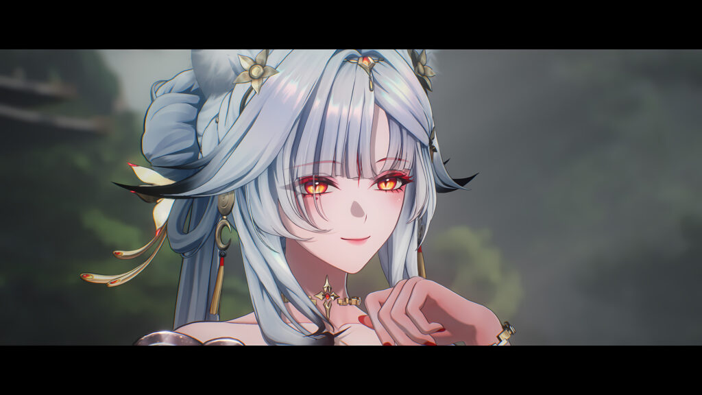 Stunning Anime Girl with Silver Hair and Glowing Eyes 4K Desktop Wallpaper