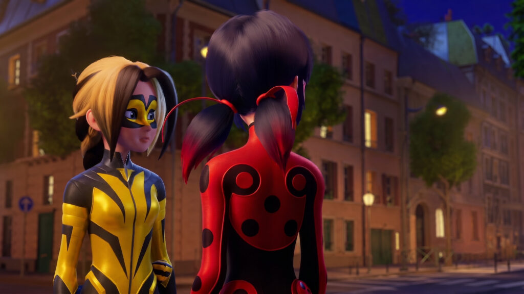 Ladybug and Vesperia Miraculous Heroes Evening Scene 4K Wallpaper