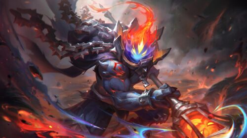 Fiery Void Warrior Fantasy Battle PC Wallpaper