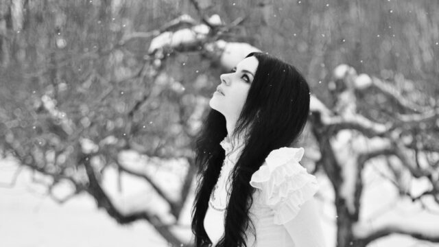 Gothic Beauty in Winter Snow Landscape High Resolution Desktop Wallpaper