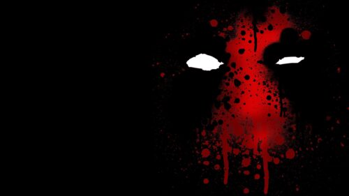 Deadpool Minimalist Paint Splatter Aesthetic 4K PC Wallpaper