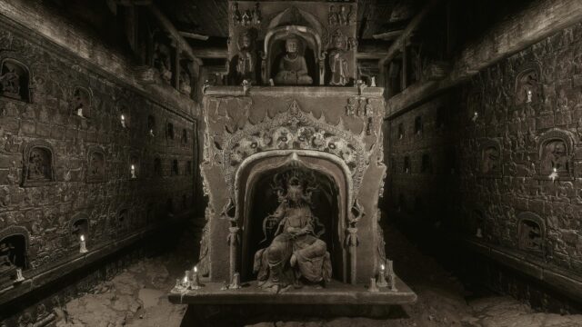 Ancient Buddhist Temple Underground Sanctum 4K Desktop Wallpaper