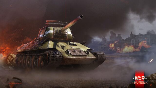 T-34 Soviet Tank War Thunder Battle Scene Desktop Wallpaper