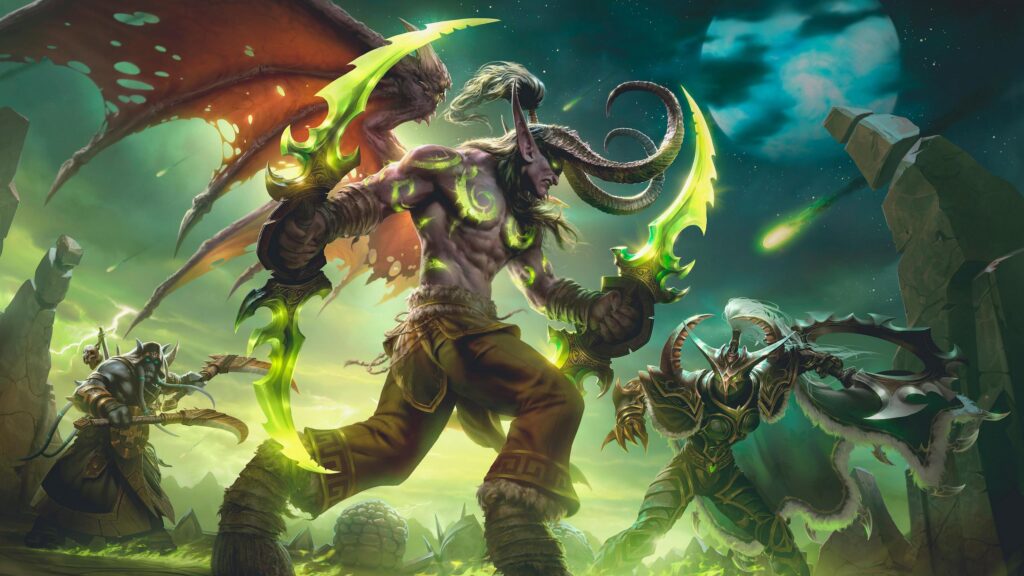 Illidan Stormrage and Demon Hunters World of Warcraft 4K Desktop Wallpaper