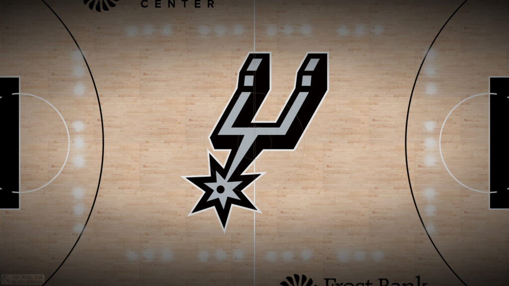 San Antonio Spurs Basketball Court Logo Center Court 4K Desktop Wallpaper