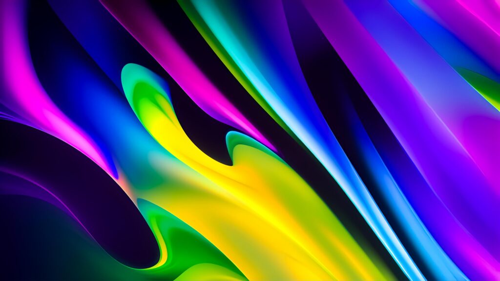 Abstract Liquid Flow Neon 4K Desktop Wallpaper