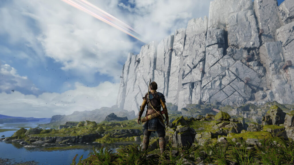 Atreus Standing Before the Bifrost Bridge God of War PC Wallpaper