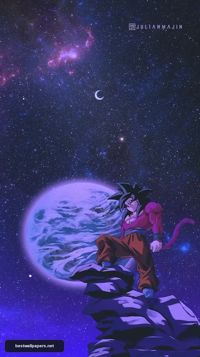 Super Saiyan 4 Goku Space Aesthetic Wallpaper | Dragon Ball Z Universe Art