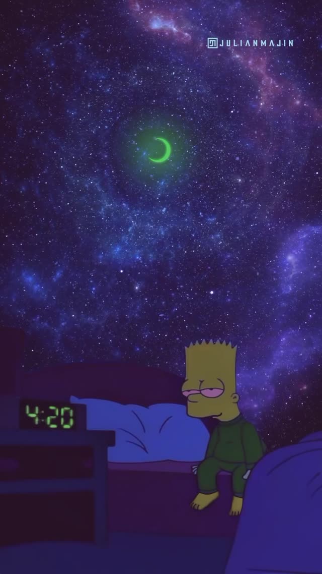 Stoner Vibes Night Sky Cartoon Live Wallpaper for Phone