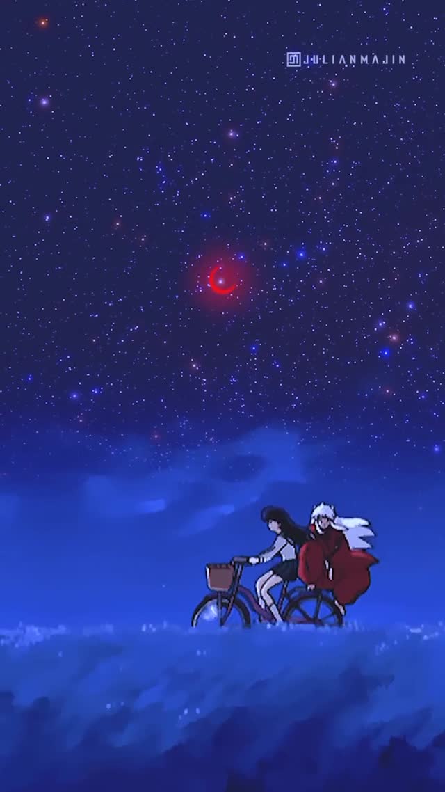 Dreamy Starry Night Bicycle Ride Live Wallpaper