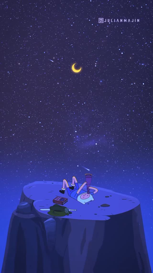 Stargazing Adventure Under the Moon Live Wallpaper