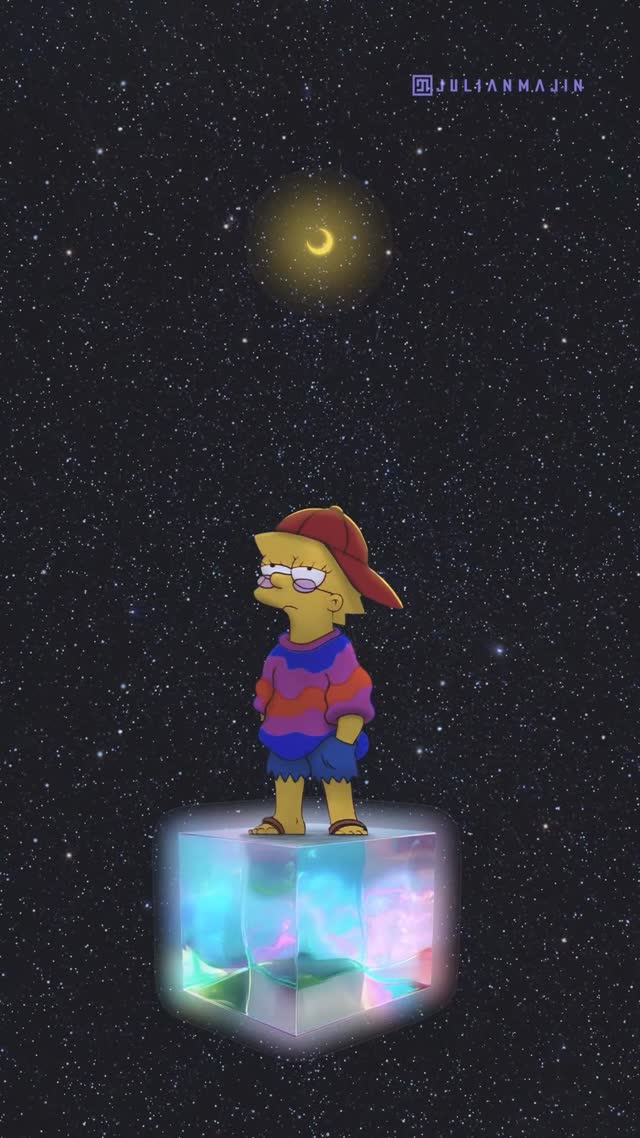 Lisa Simpson Celestial Cube Aesthetic Live Wallpaper