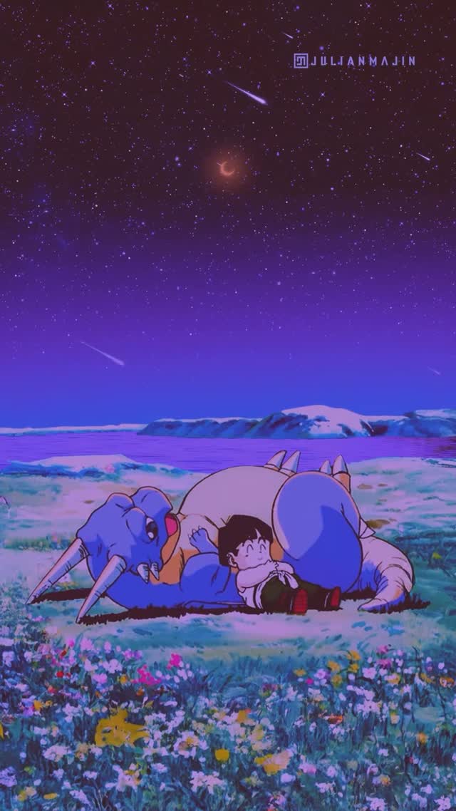 Sleepy Meadow Under Starlit Skies Live Wallpaper