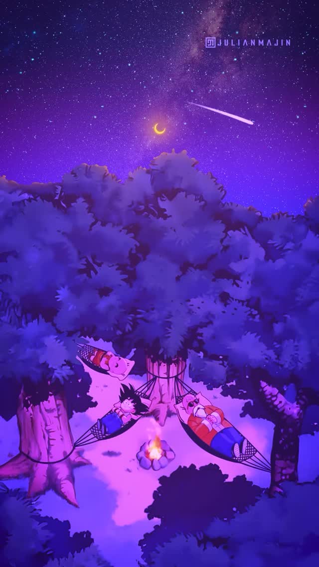 Anime Camping Night Live Wallpaper for Phone Screens