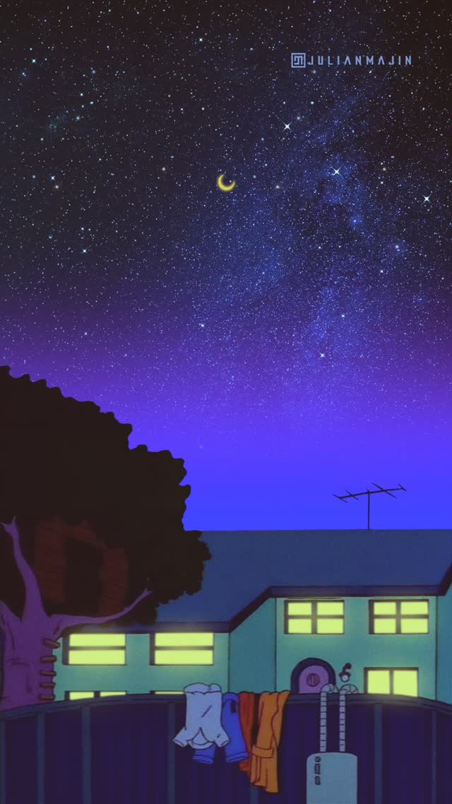 Starry Night House Anime Aesthetics Live Wallpaper