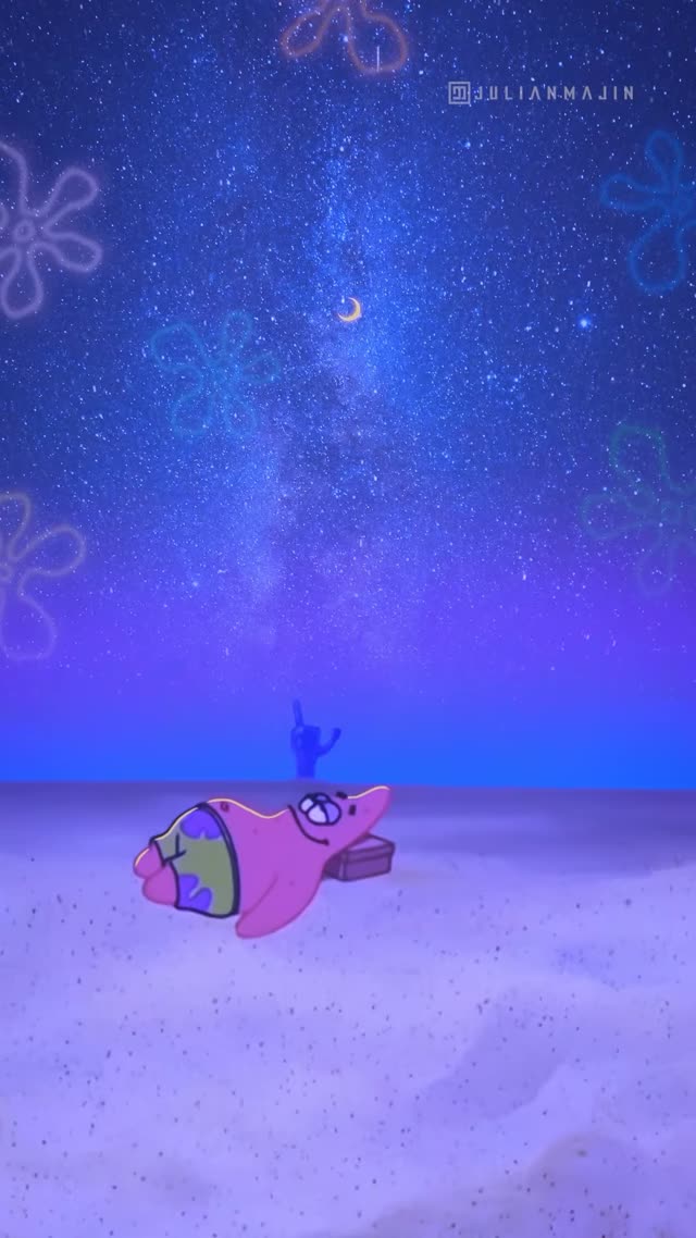 Starry Night Patrick Star Animated Live Wallpaper