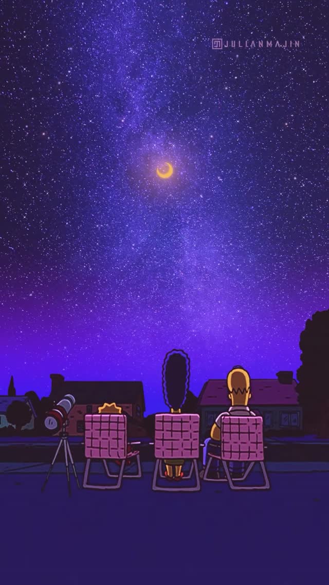 Stargazing Family Night Animated Live Wallpaper